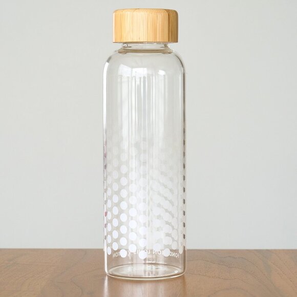 Fondation LOUIS VUITTON Glass Water Bottle Polka Dot Bamboo Lid Paris - Picture 2 of 4